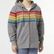 Amora Multi Stripe Zip-Up Sweatshirt - Heather Grey