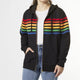 Amora Multi Stripe Zip-Up Sweatshirt - Black