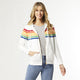 Amora Multi Stripe Zip-Up Sweatshirt - White