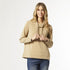 Hilarie Cowl Neck Top with Side Zip - Camel