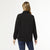 Hilarie Cowl Neck Top with Side Zip - Black