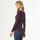 Ashley Side Cinched Long Sleeve Crew Neck Top  - Wine