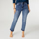 EverStretch Straight Ankle Jeans with Contrast Bottom - Medium Denim