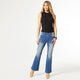 OMG Flare Jeans with Dark Wash Bottom - Medium Denim