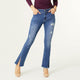 OMG ZoeyZip Bootcut Jeans with Front Slit - Medium Denim