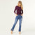 OMG ZoeyZip Bootcut Jeans with Front Slit - Medium Denim