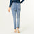 OMG ZoeyZip Straight Jeans with Side Fray - Light Denim