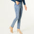 OMG ZoeyZip Straight Jeans with Side Fray - Light Denim