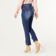 OMG Boyfriend Ankle Jeans with Slant Fringe Bottom - Dark Denim