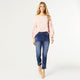 OMG Boyfriend Ankle Jeans with Slant Fringe Bottom - Dark Denim