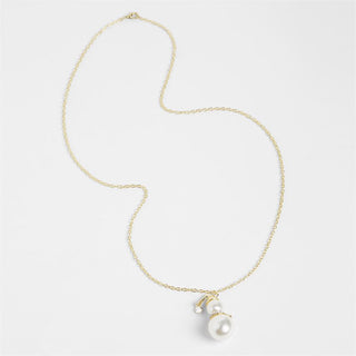 Pearl Snowman Necklace - Gold
