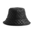 Quilted Vegan Leather Bucket Hat - Black