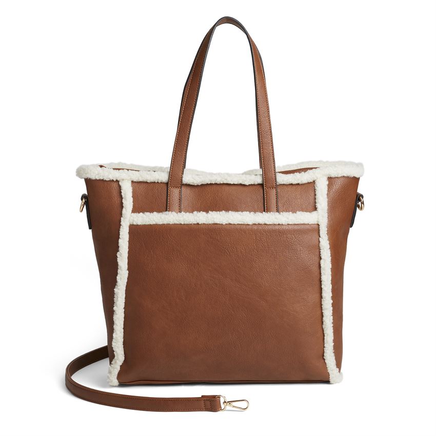 Kinsey Sherpa Tote & Crossbody - Cognac