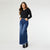 Everstretch Wide Leg Jeans with Frayed Bottom - Dark Denim