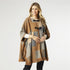 Fay Color Block Ruana with Fringe - Camel/Grey