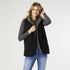 Mabel Hooded Vest with Pockets - Black