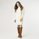 Long Sleeve Mock Neck Sweater Dress - Oatmeal