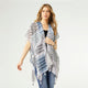 Devyn Ruana with Tassels - White/Denim/Grey/Dusty Rose