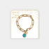 You're A True Gem Paperclip Link Bracelet - Turquoise