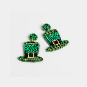 Paddie Hat Earrings - Green
