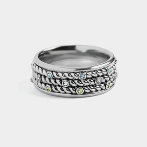 Ciao Fusion Ring - Alessia - Peridot/Clear/Aqua