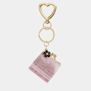 Miniaudiere Bag Charm + Key Fob - Pink