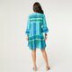 Milena Ruffle Sleeve Tunic Dress - Blue Aztec