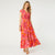 Aliya Button Front Maxi Dress - Pink/Orange