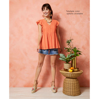 Zendaya Peplum Top - Bright Rose