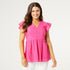 Zendaya Peplum Top - Bright Rose