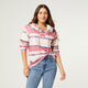 Sharon Hooded Lightweight Sweatshirt - Pink Stripes