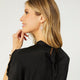 Blanche Dolman Sleeve Mock Neck Blouse - Black