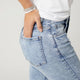 Everstretch Flare Jeans with Crossover Fringe - Light Denim