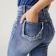 Everstretch Boyfriend Capri Jeans with Contrast Bottom - Medium Denim