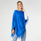 Lightweight Poncho with Fringe - Classic Blue