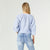 Jasper Seersucker Front-Tie Top - Blue/White