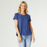 Erin Pleat Back Tee - Navy