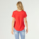 Erin Pleat Back Tee - Tango Red