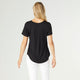 Erin Pleat Back Tee - Black