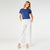 Fallon Wide Leg Striped Pant - Off White/Blue