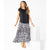 Lucille Long Printed Skirt - Black/White