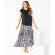 Lucille Long Printed Skirt - Black/White