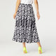 Lucille Long Printed Skirt - Black/White