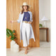 Brenna Button-Up Maxi Dress - Blue/White