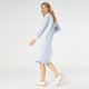 Brenna Button-Up Maxi Dress - Blue/White