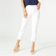 OMG Capri Jeans with Embroidered Eyelet Trim - Crisp White