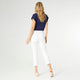 OMG Capri Jeans with Embroidered Eyelet Trim - Crisp White