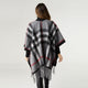 Jora Plaid Wrap with Fringe - Black