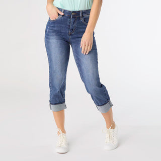 EverStretch Boyfriend Capri - Medium Denim