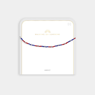 Evie Anklet - Red/White/Blue